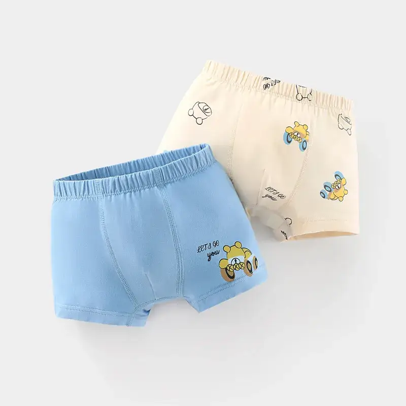 New Kids Cotton Boxer Underwear Blue & White Pack - Image 3
