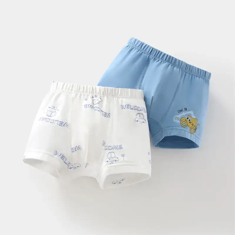 New Kids Cotton Boxer Underwear Blue & White Pack - Image 4