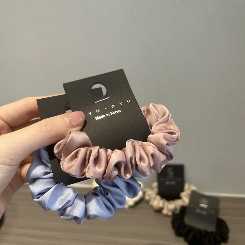 Korean Temperament Satin Hair Ring Pink Blue