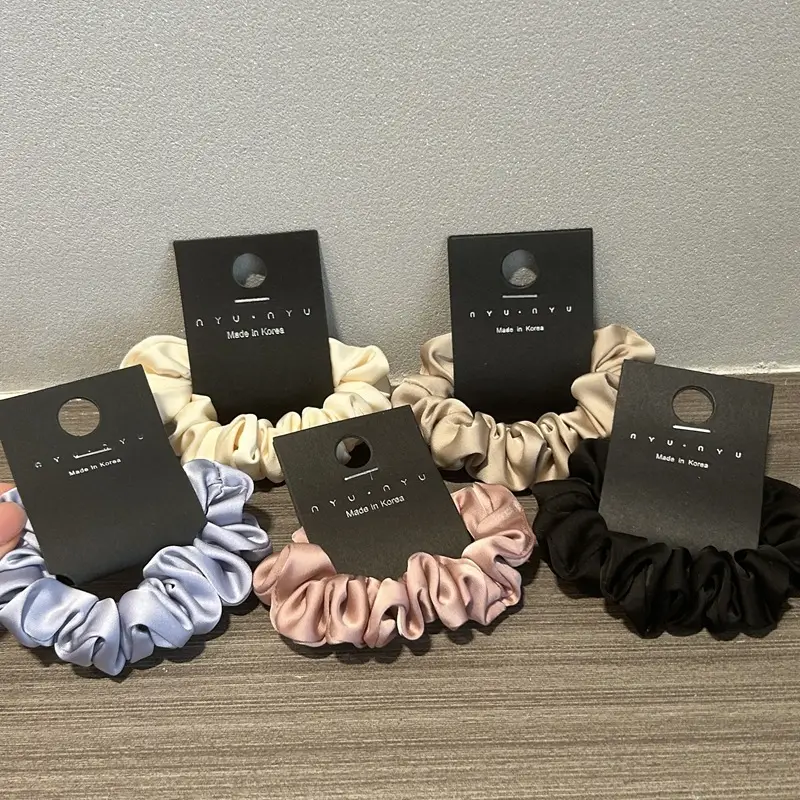 Korean Temperament Satin Hair Ring Pink Blue — feature 5