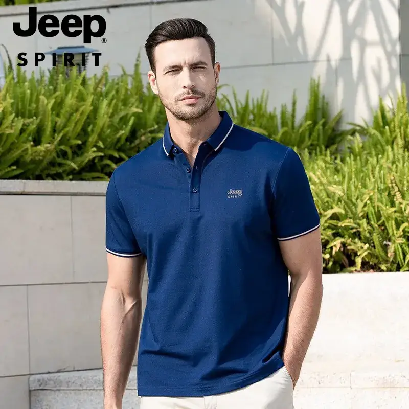 Men White JEEP SPIRIT Polo T-Shirt