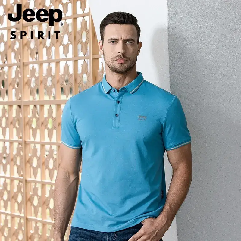 Men White JEEP SPIRIT Polo T-Shirt