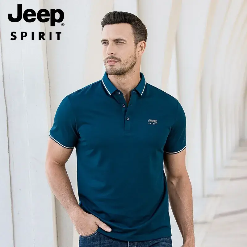 Men White JEEP SPIRIT Polo T-Shirt