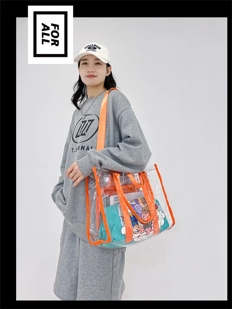 Pvc Transparent Women's Shoulder Messenger Bag Pink — feature 23