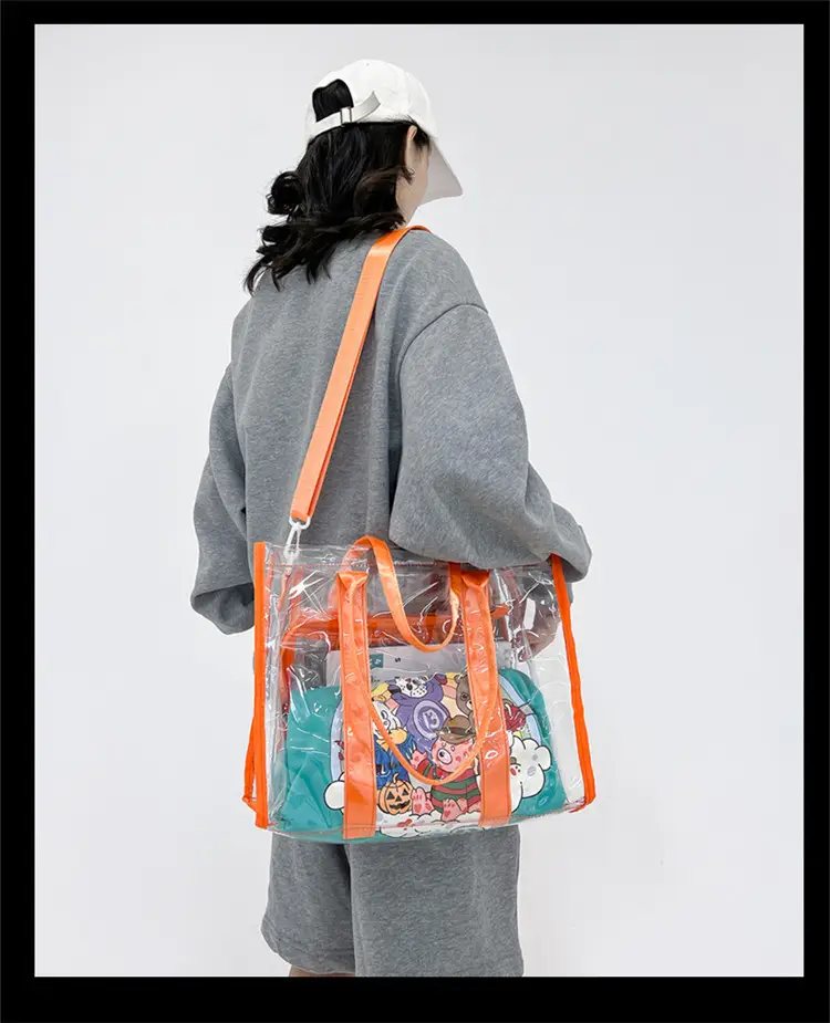 Pvc Transparent Women's Shoulder Messenger Bag Pink — feature 24