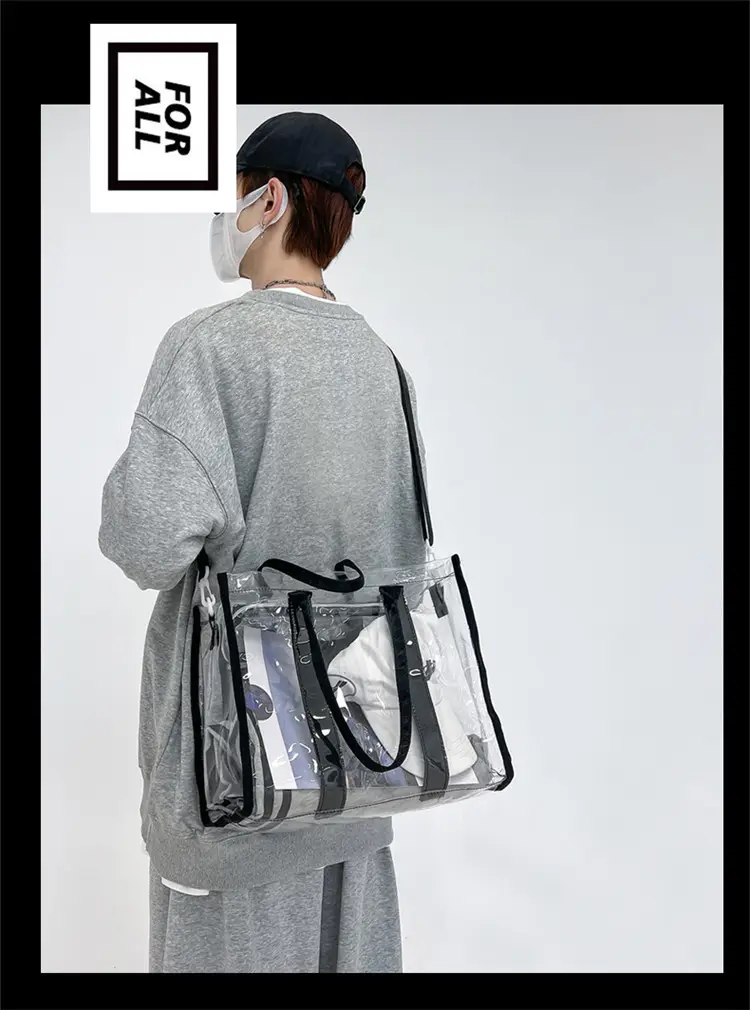 Pvc Transparent Women's Shoulder Messenger Bag Pink — feature 31
