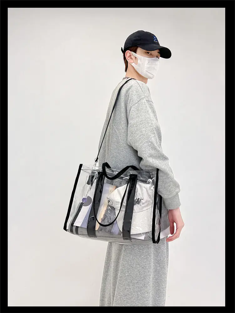 Pvc Transparent Women's Shoulder Messenger Bag Pink — feature 7