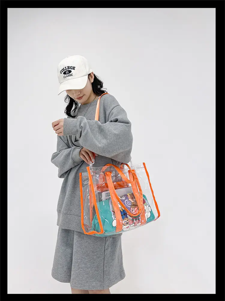 Pvc Transparent Women's Shoulder Messenger Bag Pink — feature 8