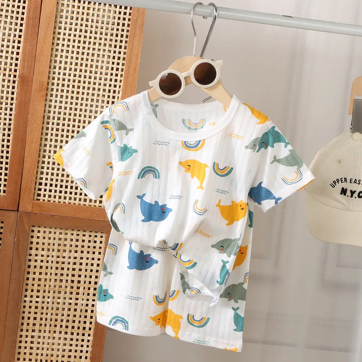 Baby's Cartoon Boneless Pajamas Short Sleeve