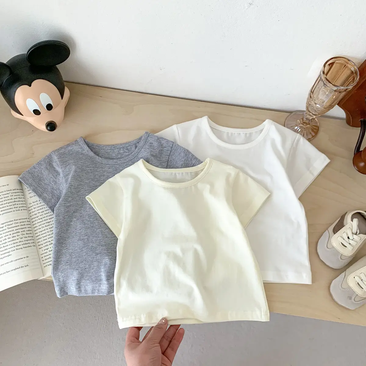Children's White Short Sleeve T-Shirt Round Neck - Image 2