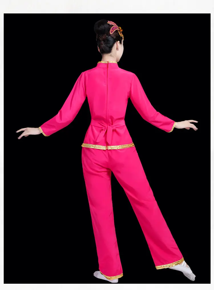 Green Square Dance Costumes 2023 Set Fan Waist Drum — feature 17