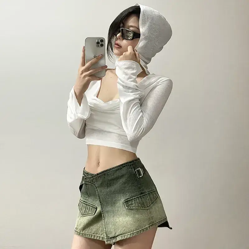2023 Women's White Hooded Long Sleeve Sun Protection Top - Image 5