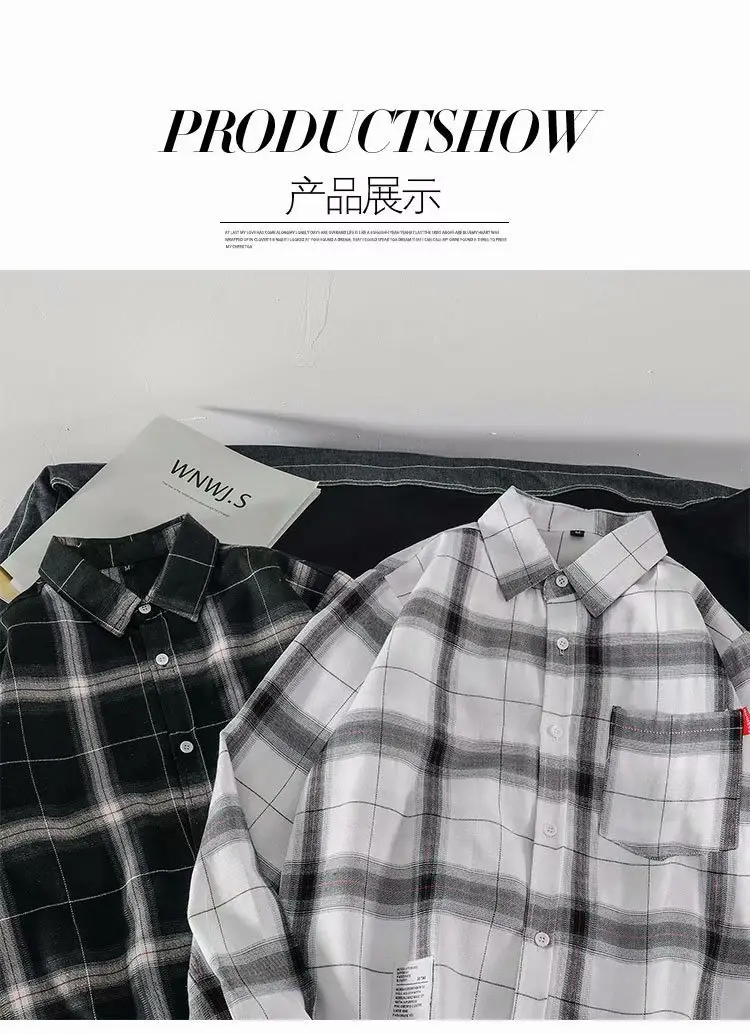 Men Red Plaid Button Shirt Yellow Black Blue — feature 2