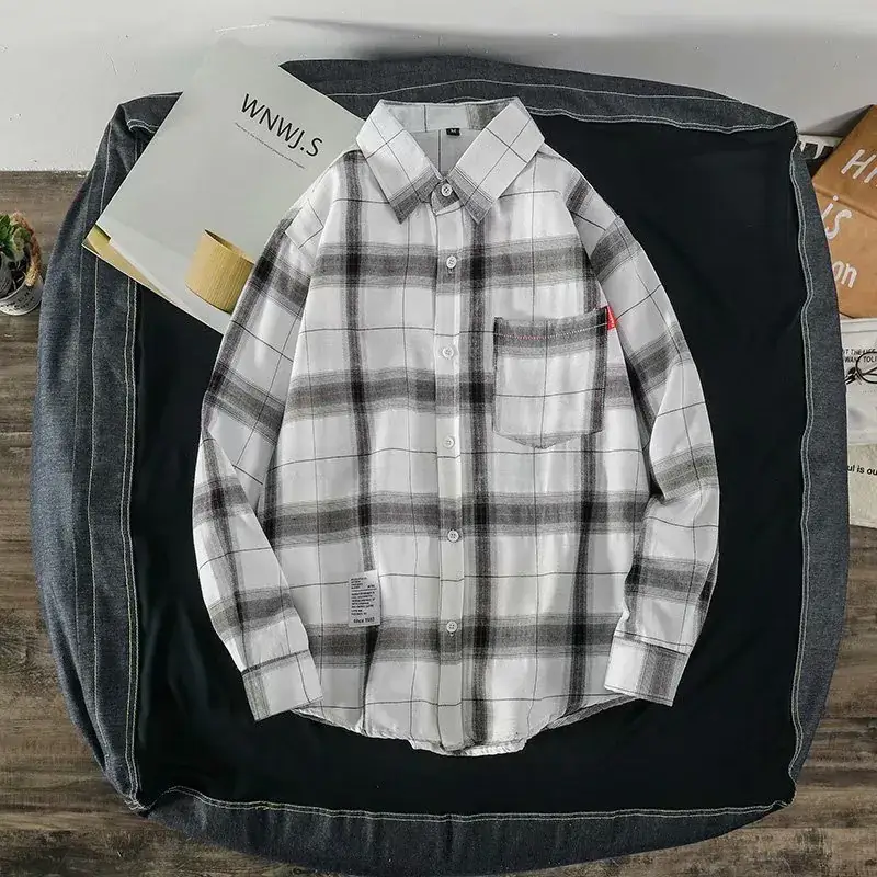 Men Red Plaid Button Shirt Yellow Black Blue