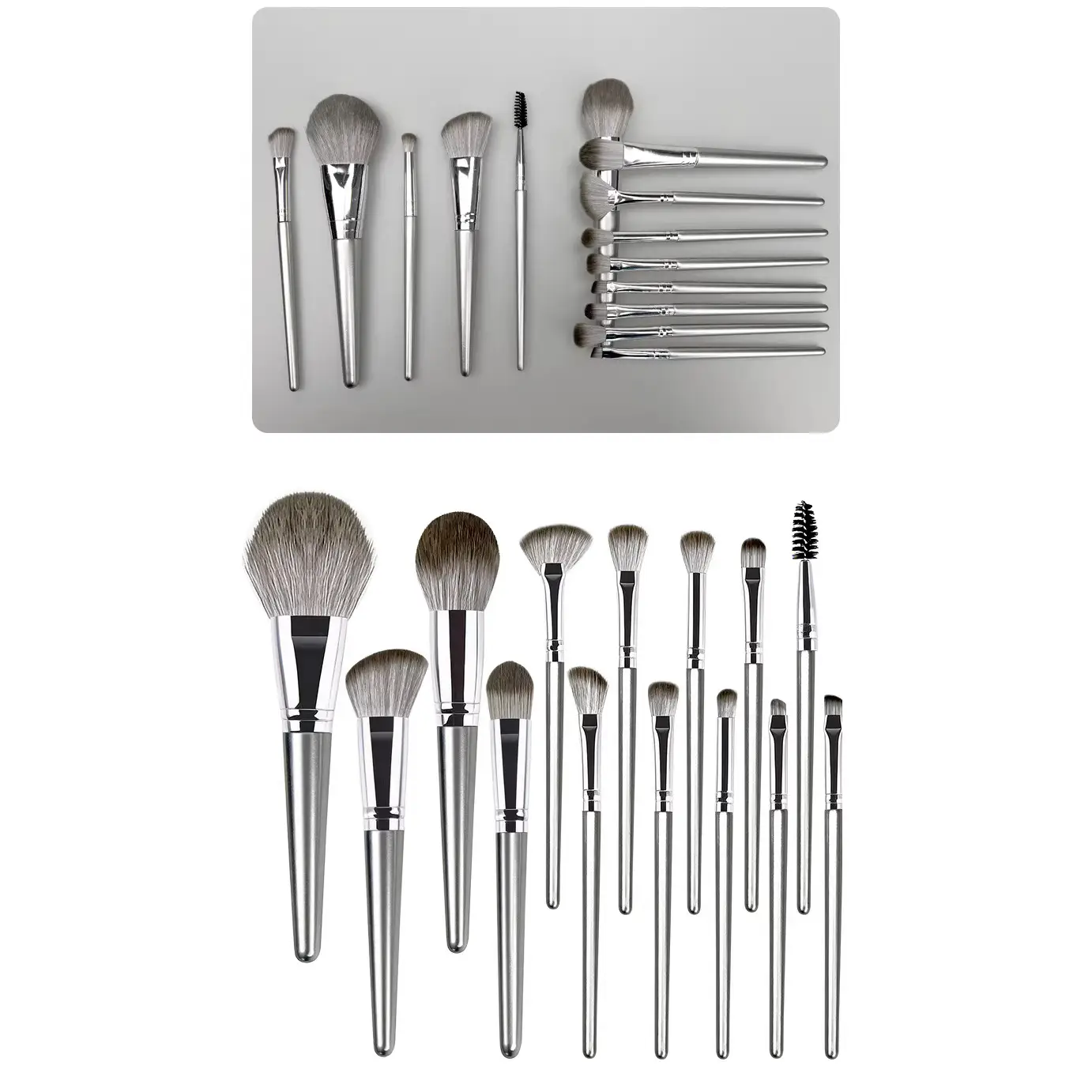 14 Pcs Makeup Brush Holder Set Green Leather - Image 6