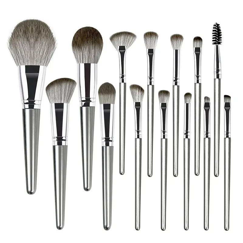 14 Pcs Makeup Brush Holder Set Green Leather - Image 7