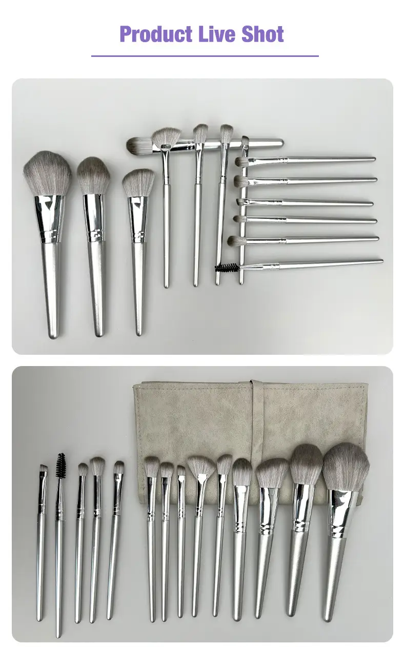 14 Pcs Makeup Brush Holder Set Green Leather β feature 20