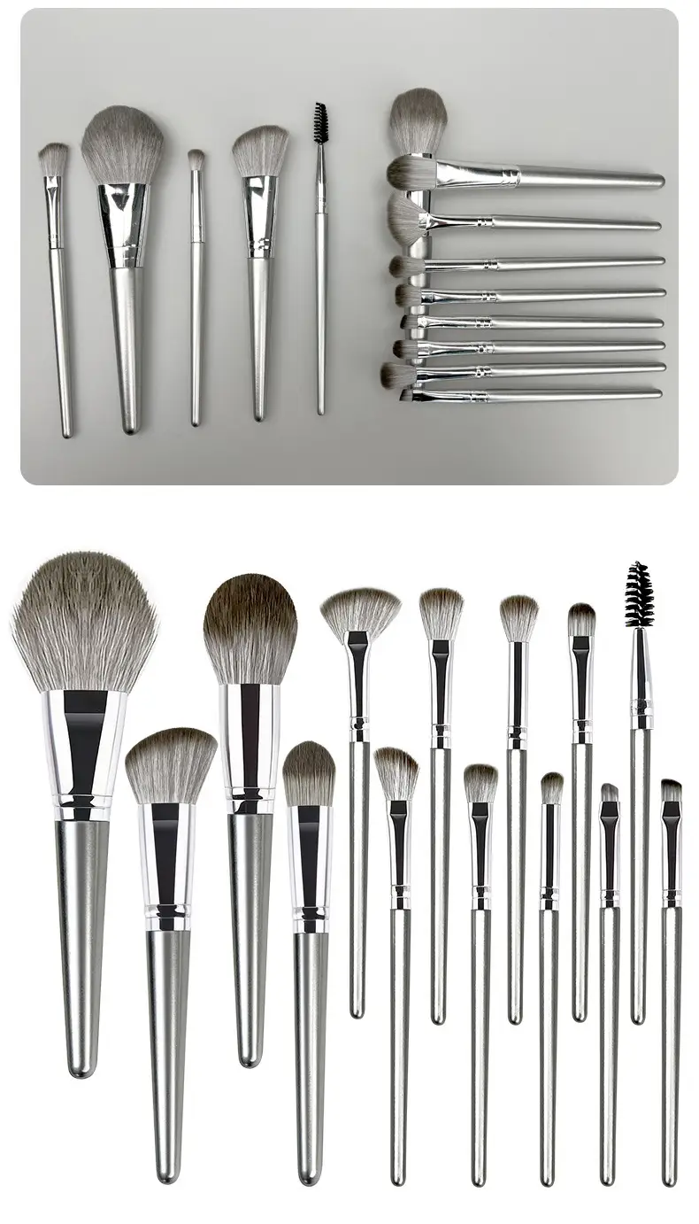 14 Pcs Makeup Brush Holder Set Green Leather β feature 21