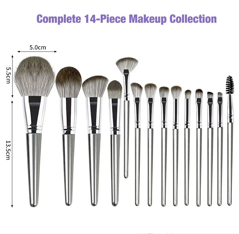 14 Pcs Makeup Brush Holder Set Green Leather β feature 8