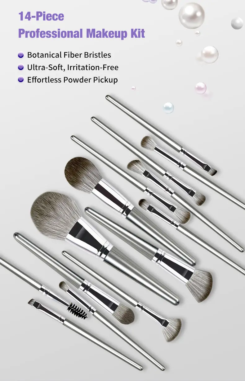 14 Pcs Makeup Brush Holder Set Green Leather β feature 9