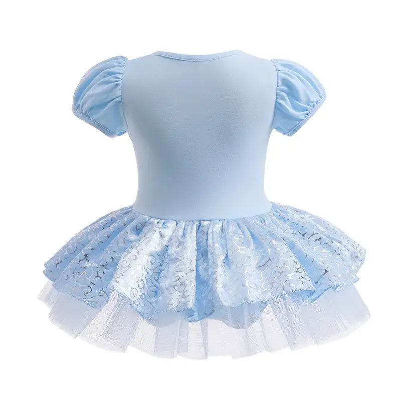 Blue Frozen Princess Baby Climbing Suit with Tulle Trouser - Image 2