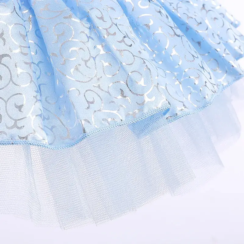 Blue Frozen Princess Baby Climbing Suit with Tulle Trouser - Image 4