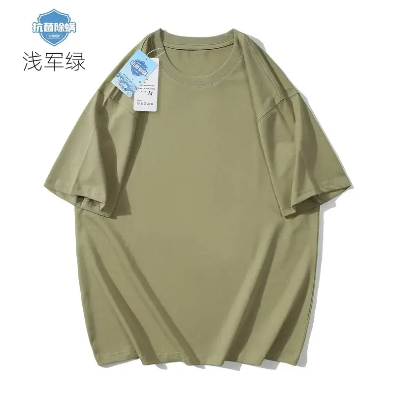 Men's Navy Blue Antibacterial Cotton T-Shirt 260g - Image 10