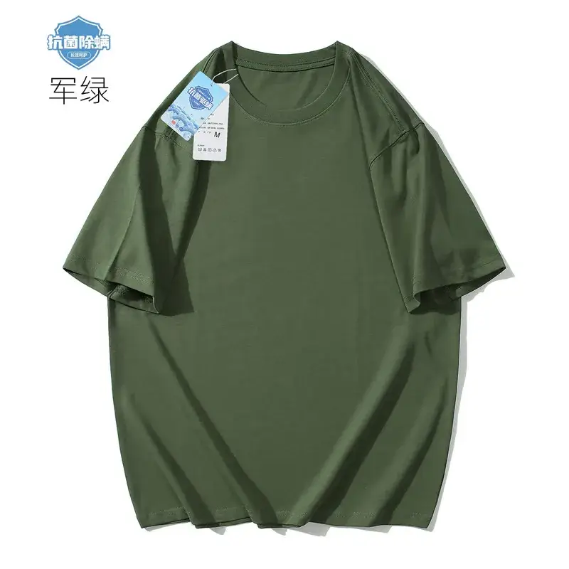 Men's Navy Blue Antibacterial Cotton T-Shirt 260g - Image 11
