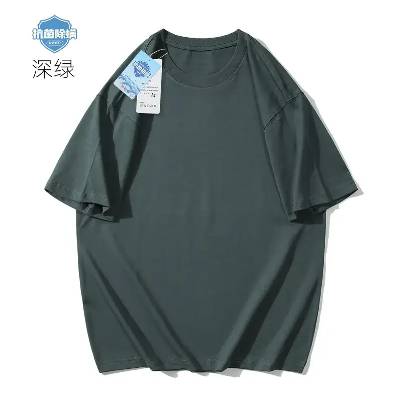 Men's Navy Blue Antibacterial Cotton T-Shirt 260g - Image 12