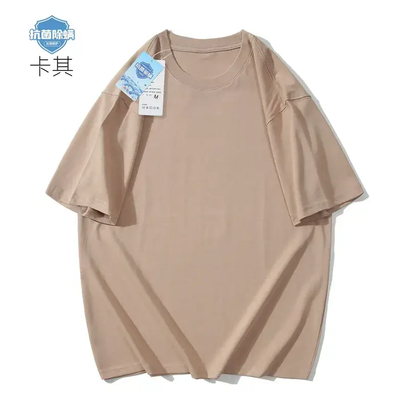 Men's Navy Blue Antibacterial Cotton T-Shirt 260g - Image 7