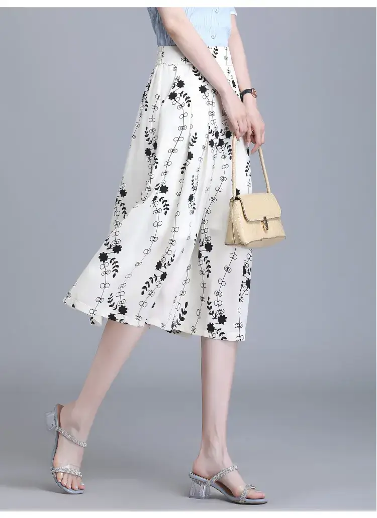 Women Floral Chiffon Skirt Mid Length 2023 — feature 30