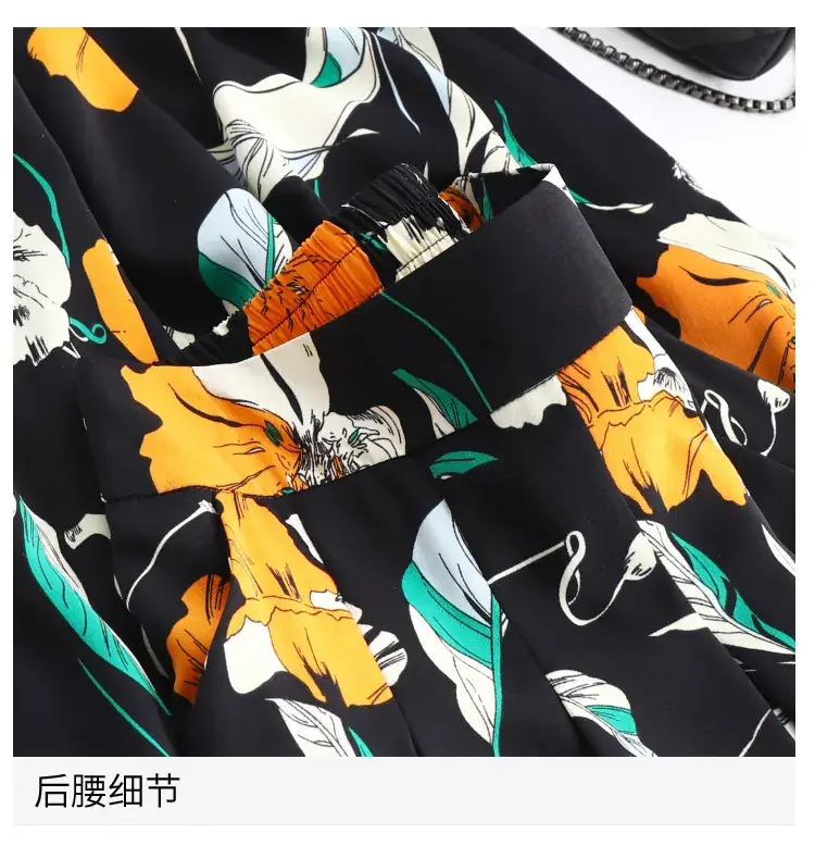 Women Floral Chiffon Skirt Mid Length 2023 — feature 34