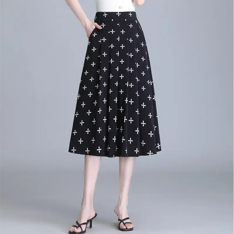 Women Floral Chiffon Skirt Mid Length 2023 - Image 3