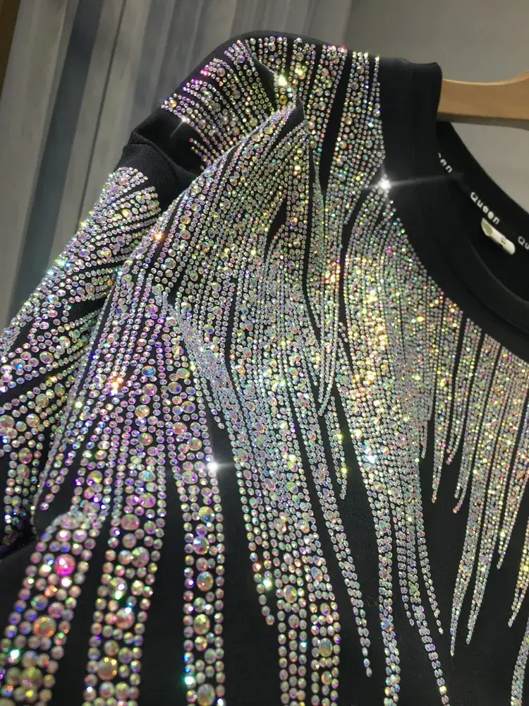 Heavy-Duty Rhinestone T-Shirt Extra Large Men Women - Image 6