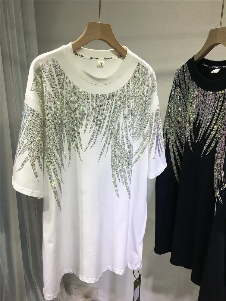Heavy-Duty Rhinestone T-Shirt Extra Large Men Women - Image 7