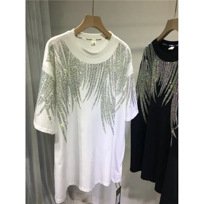 Heavy-Duty Rhinestone T-Shirt Extra Large Men Women - Image 2