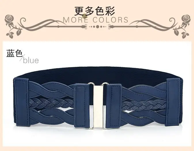 White Embroidered Elastic Waist Belt for Women — feature 11