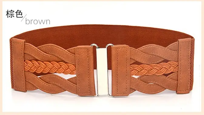 White Embroidered Elastic Waist Belt for Women — feature 12