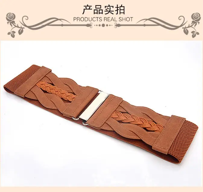 White Embroidered Elastic Waist Belt for Women — feature 6