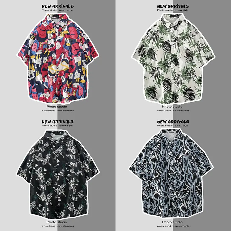 Men's Short Sleeve Printed Shirt Summer Wear - Image 41