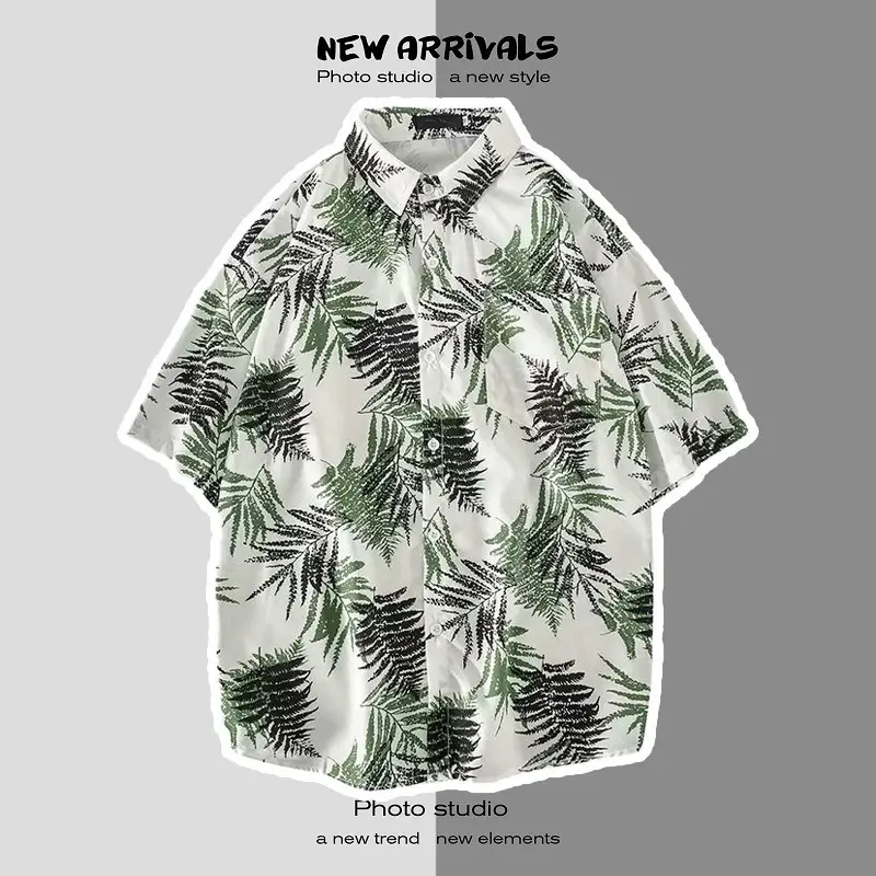 Men's Short Sleeve Printed Shirt Summer Wear — feature 14