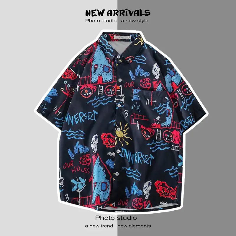 Men's Short Sleeve Printed Shirt Summer Wear — feature 21