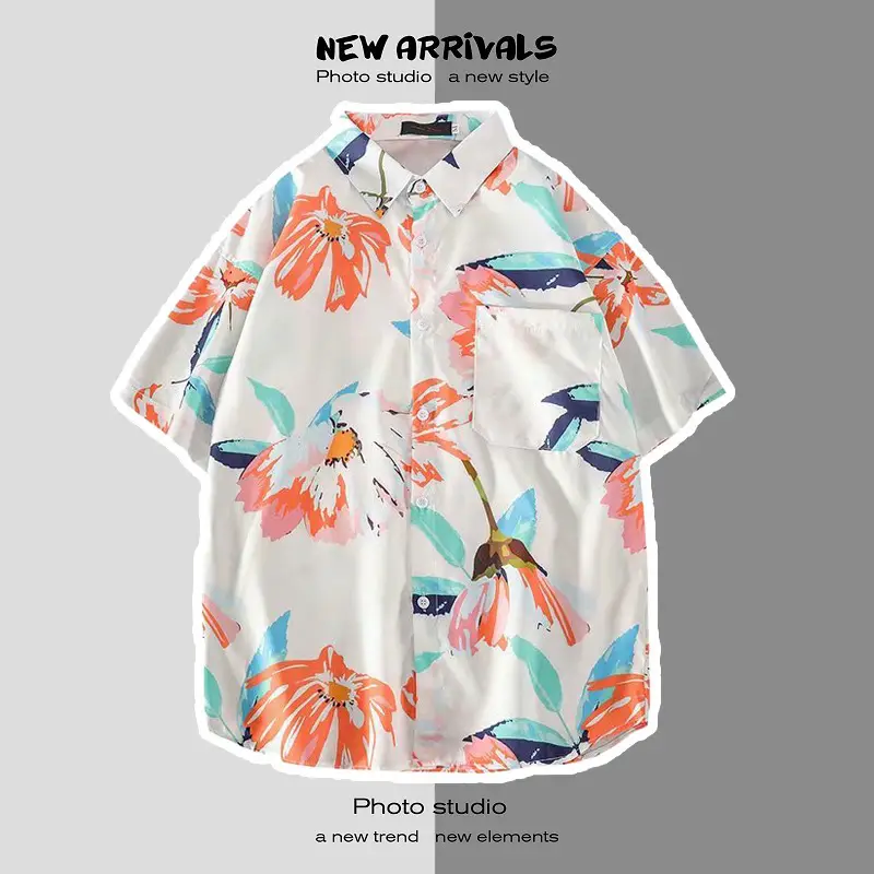 Men's Short Sleeve Printed Shirt Summer Wear — feature 56