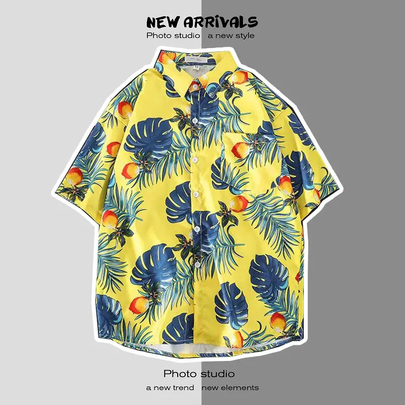 Men's Short Sleeve Printed Shirt Summer Wear - Image 23