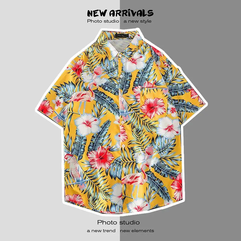 Men's Short Sleeve Printed Shirt Summer Wear - Image 25
