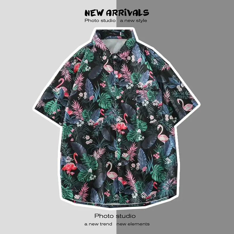 Men's Short Sleeve Printed Shirt Summer Wear - Image 27