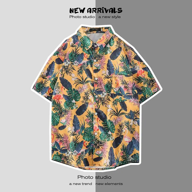 Men's Short Sleeve Printed Shirt Summer Wear - Image 28