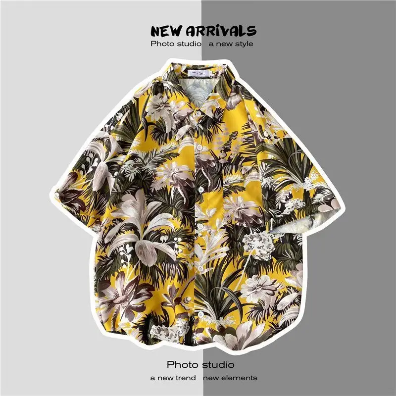Men's Short Sleeve Printed Shirt Summer Wear - Image 32
