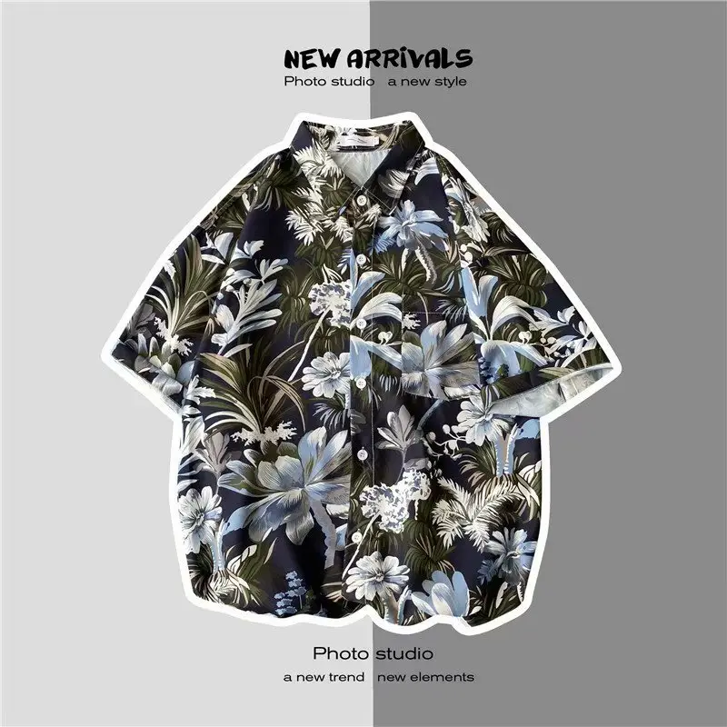 Men's Short Sleeve Printed Shirt Summer Wear - Image 33