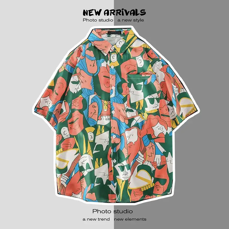 Men's Short Sleeve Printed Shirt Summer Wear - Image 6